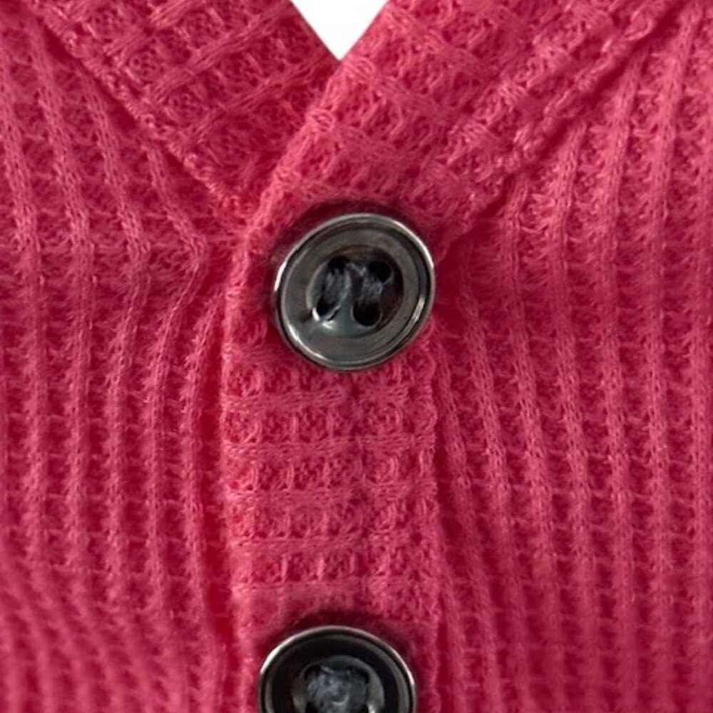 Colt Story Women's Long Sleeve V Neck Pink Buttons Lace Details T-Shirt PLUS 2XL - Picture 5 of 13